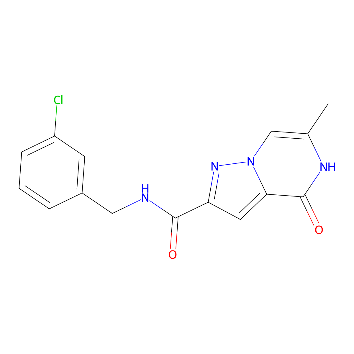 N-(3-chlorobenzyl)-6-methyl-4-oxo-4,5-dihydropyrazolo[1,5-a]pyrazine-2-carboxamide molecular structure, CAS 1775378-09-0