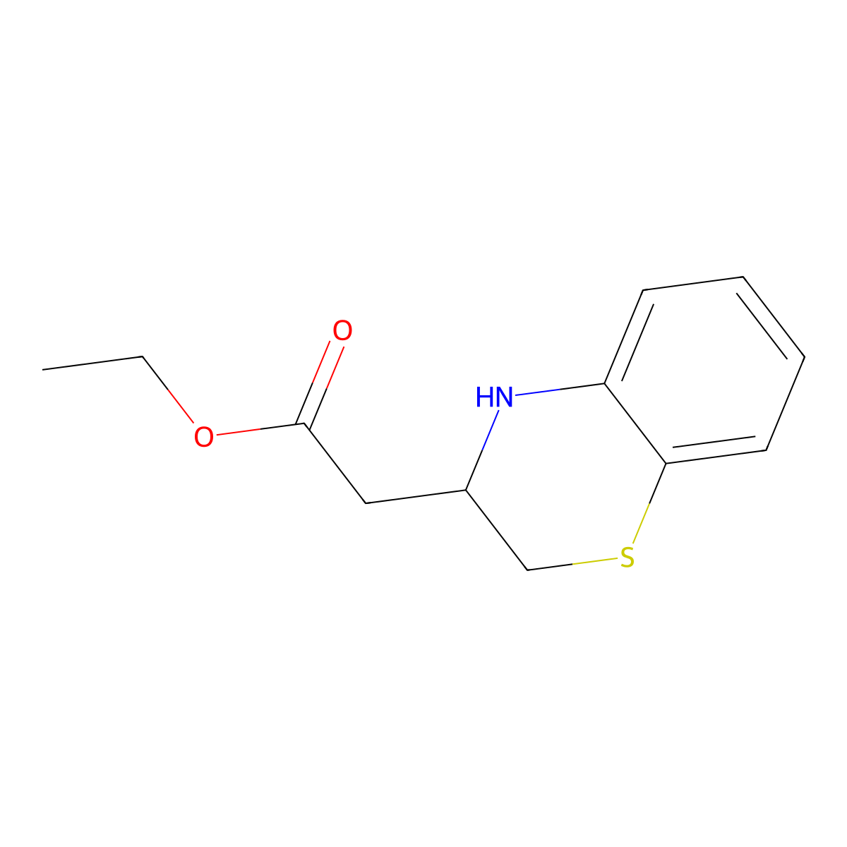 Ethyl 2-(3,4-dihydro-2H-benzo[B][1,4]thiazin-3-YL)acetate molecular structure, CAS 177538-52-2
