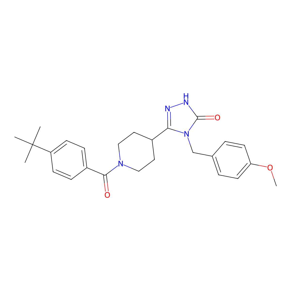 5-[1-(4-tert-butylbenzoyl)piperidin-4-yl]-4-(4-methoxybenzyl)-2,4-dihydro-3H-1,2,4-triazol-3-one molecular structure, CAS 1775380-27-2