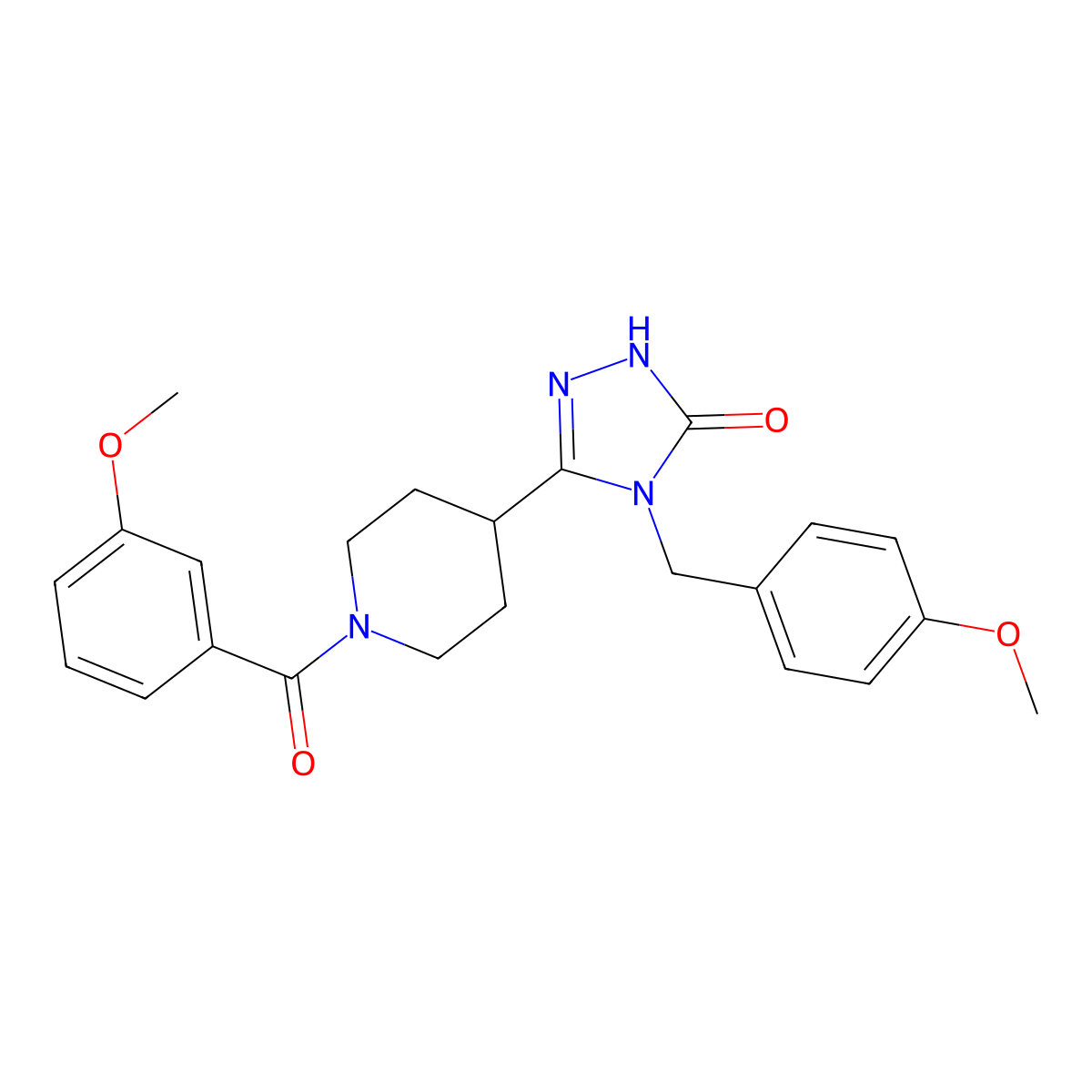 5-[1-(3-methoxybenzoyl)piperidin-4-yl]-4-(4-methoxybenzyl)-2,4-dihydro-3H-1,2,4-triazol-3-one molecular structure, CAS 1775380-37-4