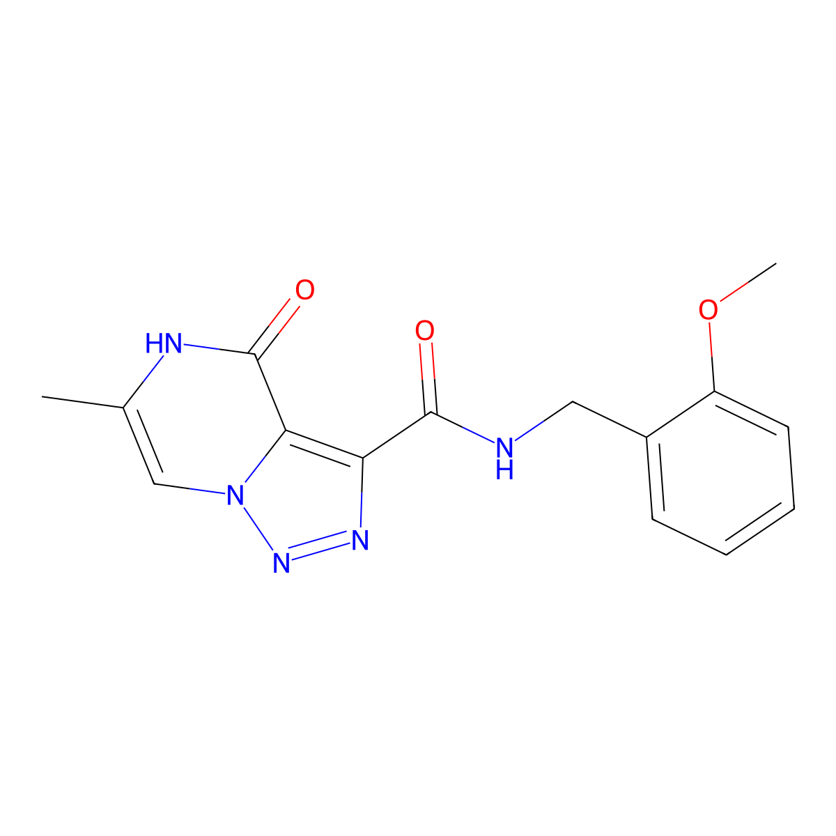 N-(2-methoxybenzyl)-6-methyl-4-oxo-4,5-dihydro[1,2,3]triazolo[1,5-a]pyrazine-3-carboxamide molecular structure, CAS 1775380-55-6