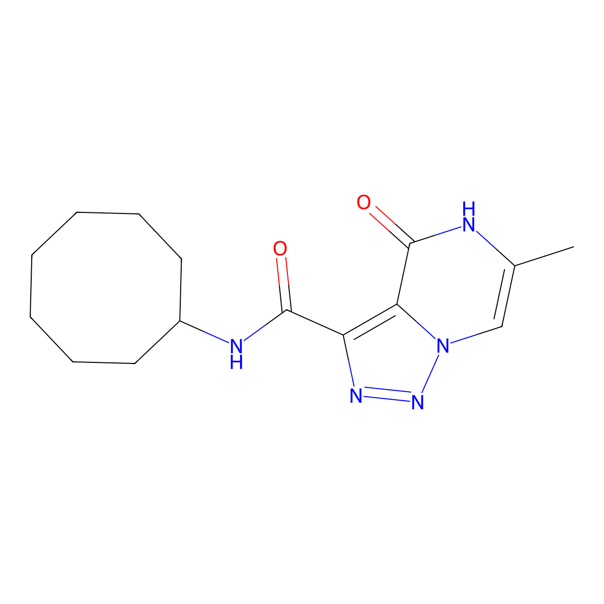 N-cyclooctyl-6-methyl-4-oxo-4,5-dihydro[1,2,3]triazolo[1,5-a]pyrazine-3-carboxamide molecular structure, CAS 1775381-70-8