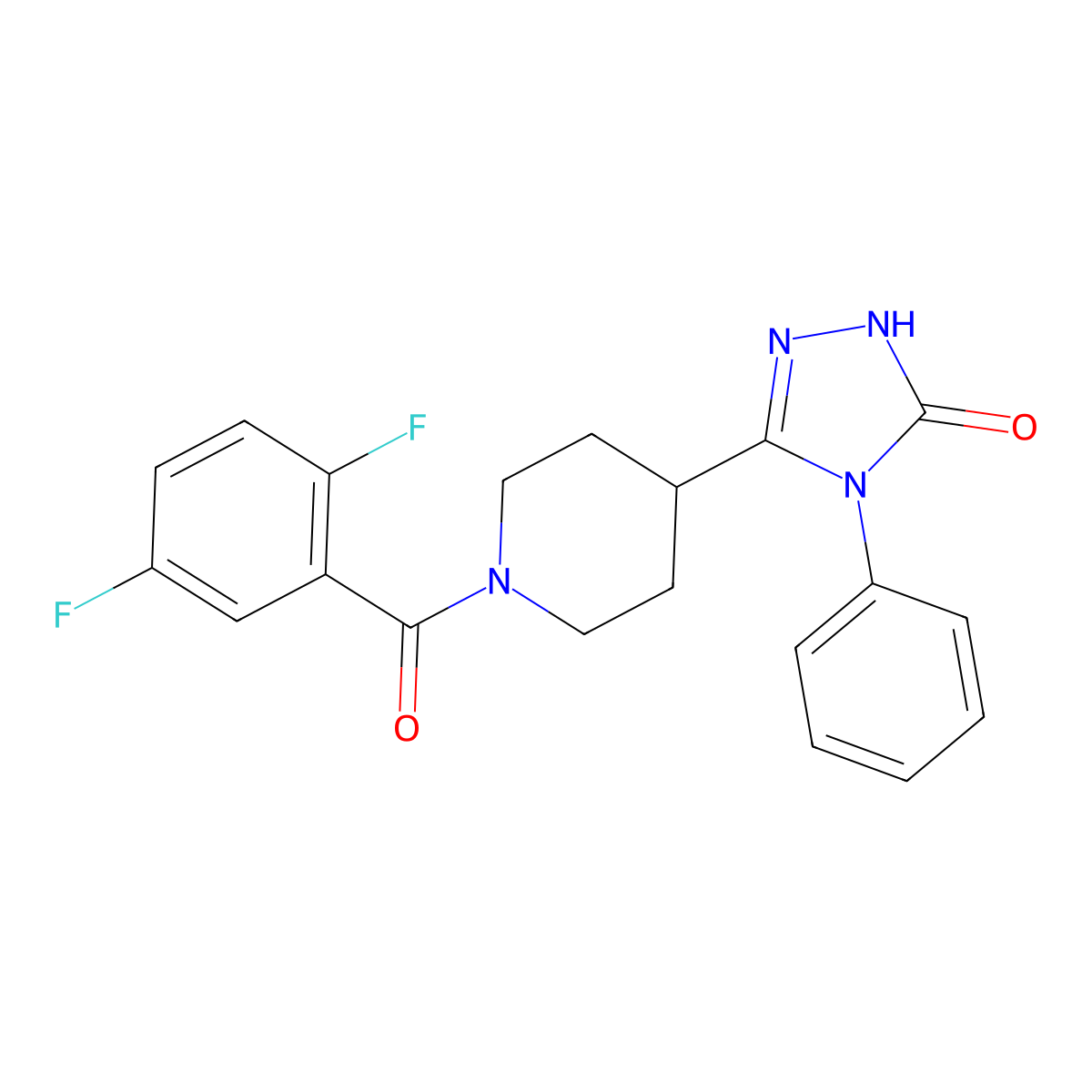5-[1-(2,5-difluorobenzoyl)piperidin-4-yl]-4-phenyl-2,4-dihydro-3H-1,2,4-triazol-3-one molecular structure, CAS 1775382-43-8
