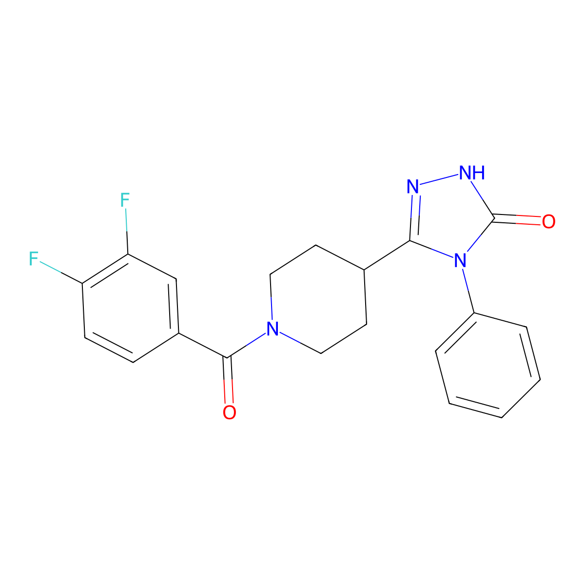 5-[1-(3,4-difluorobenzoyl)piperidin-4-yl]-4-phenyl-2,4-dihydro-3H-1,2,4-triazol-3-one molecular structure, CAS 1775382-66-5
