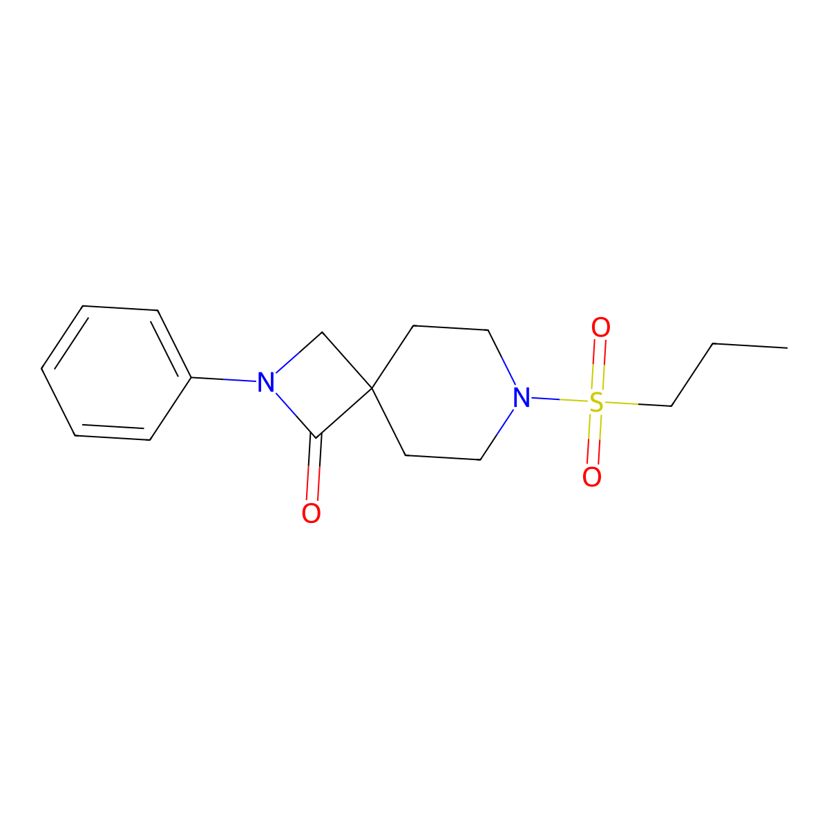 2-Phenyl-7-(propylsulfonyl)-2,7-diazaspiro[3.5]nonan-1-one molecular structure, CAS 1775383-77-1