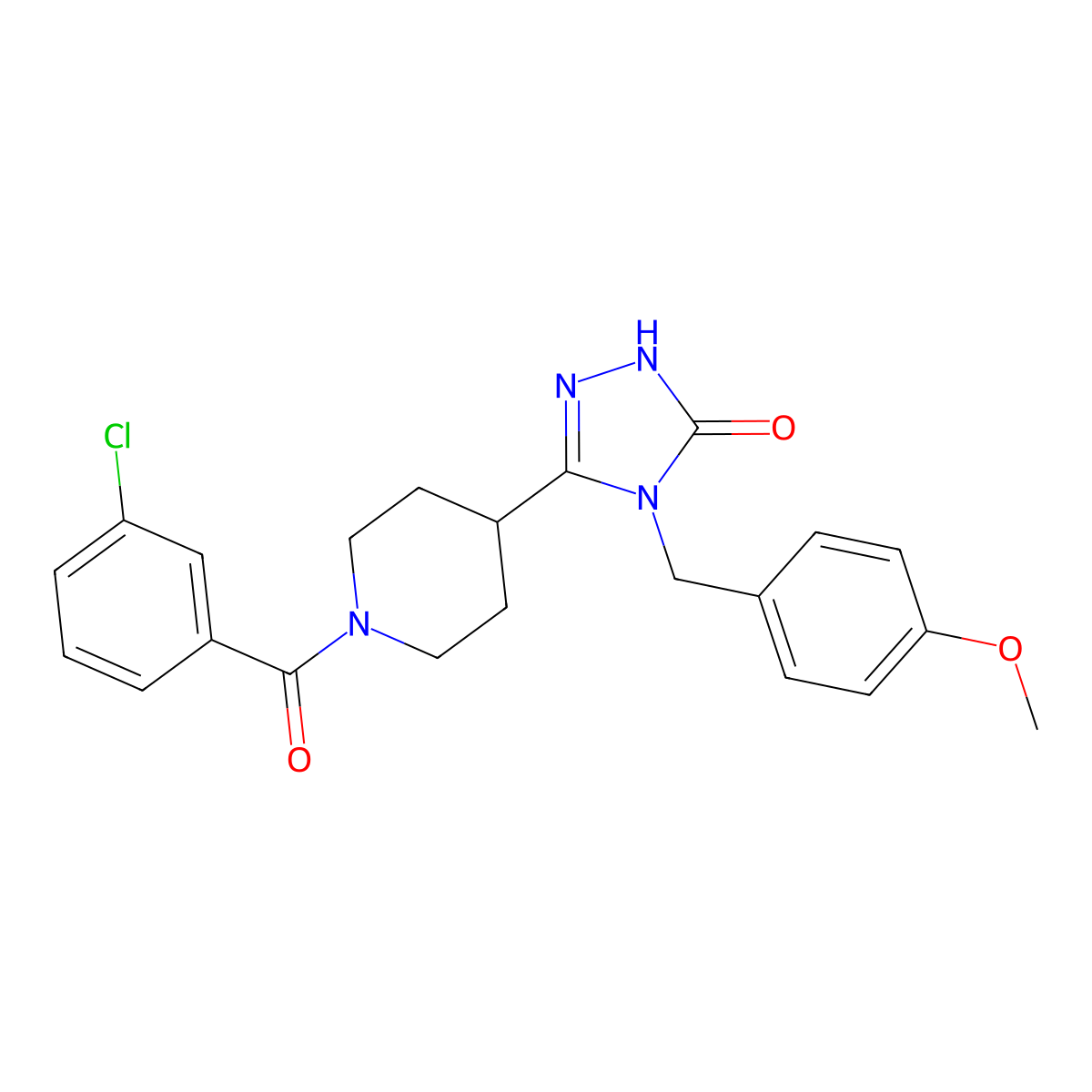 5-[1-(3-chlorobenzoyl)piperidin-4-yl]-4-(4-methoxybenzyl)-2,4-dihydro-3H-1,2,4-triazol-3-one molecular structure, CAS 1775385-40-4
