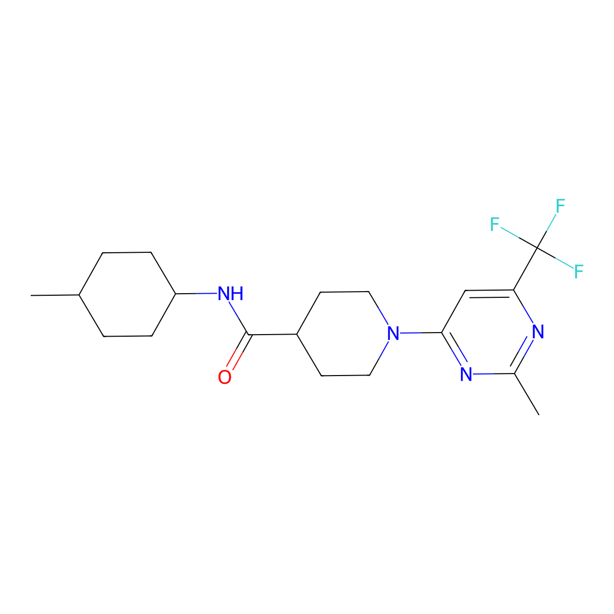 N-(4-methylcyclohexyl)-1-[2-methyl-6-(trifluoromethyl)pyrimidin-4-yl]piperidine-4-carboxamide molecular structure, CAS 1775385-49-3