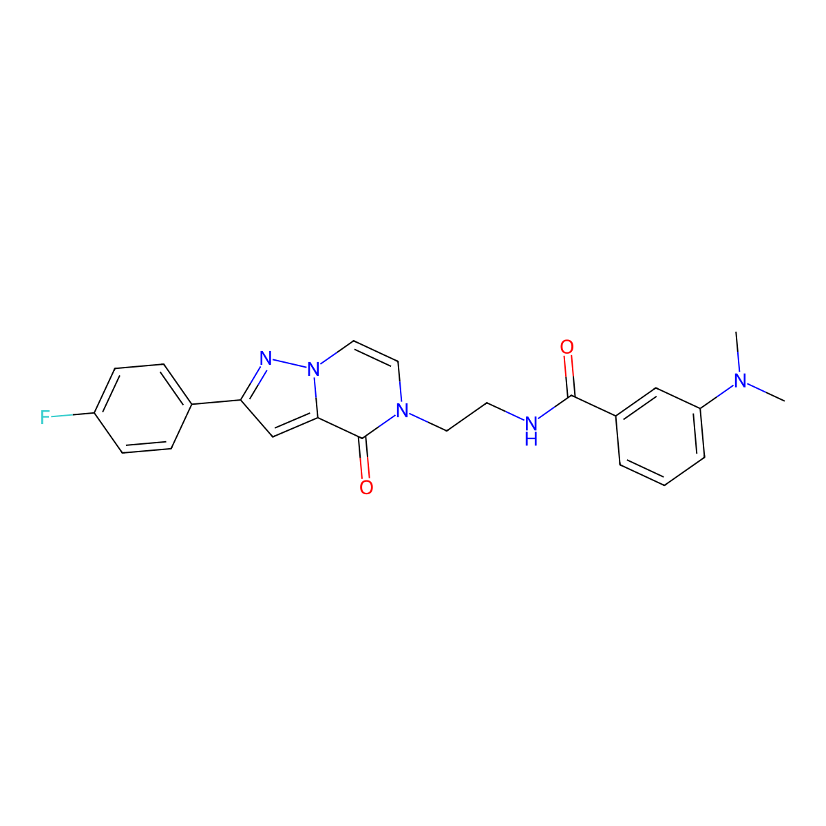 3-(Dimethylamino)-N-{2-[2-(4-fluorophenyl)-4-oxo-4H,5H-pyrazolo[1,5-A]pyrazin-5-YL]ethyl}benzamide molecular structure, CAS 1775385-90-4