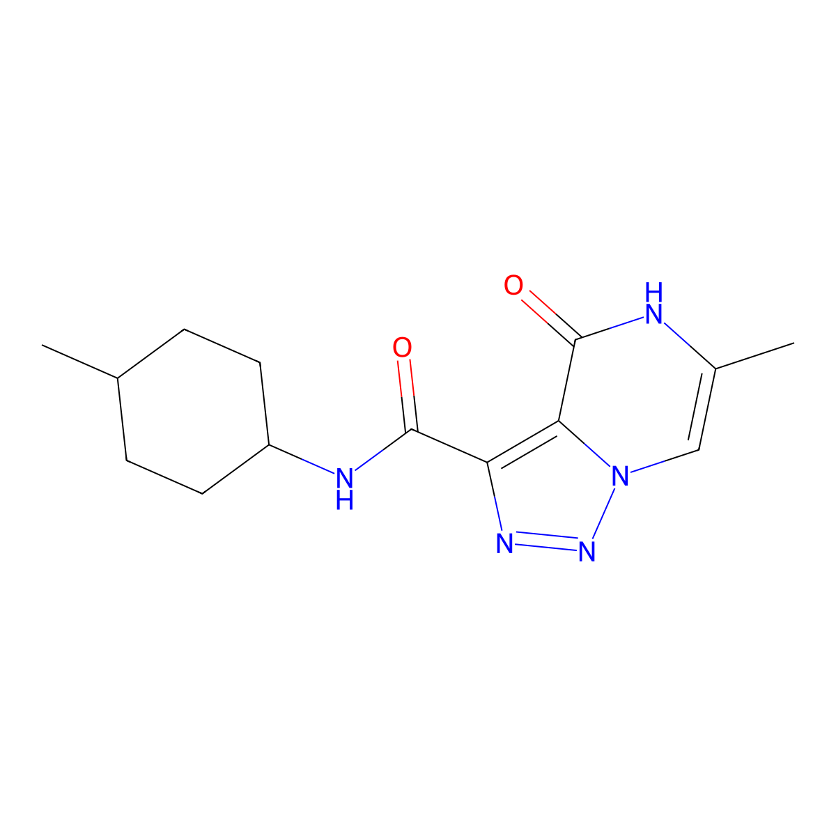 6-methyl-N-(4-methylcyclohexyl)-4-oxo-4,5-dihydro[1,2,3]triazolo[1,5-a]pyrazine-3-carboxamide molecular structure, CAS 1775387-83-1