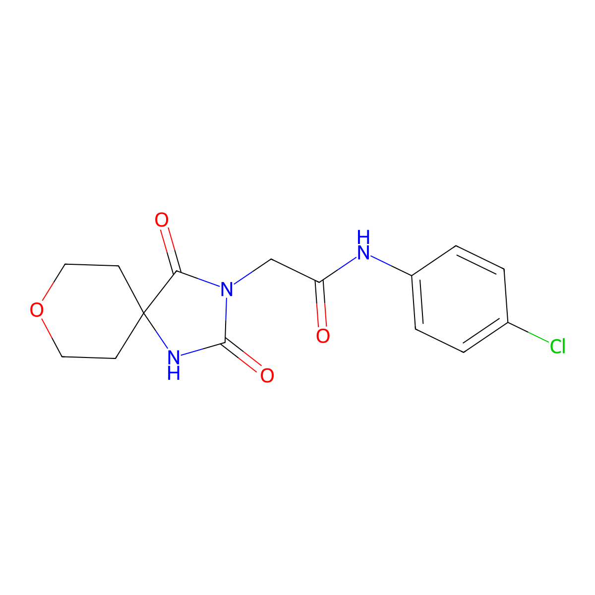 N-(4-chlorophenyl)-2-(2,4-dioxo-8-oxa-1,3-diazaspiro[4.5]dec-3-yl)acetamide molecular structure, CAS 1775390-38-9