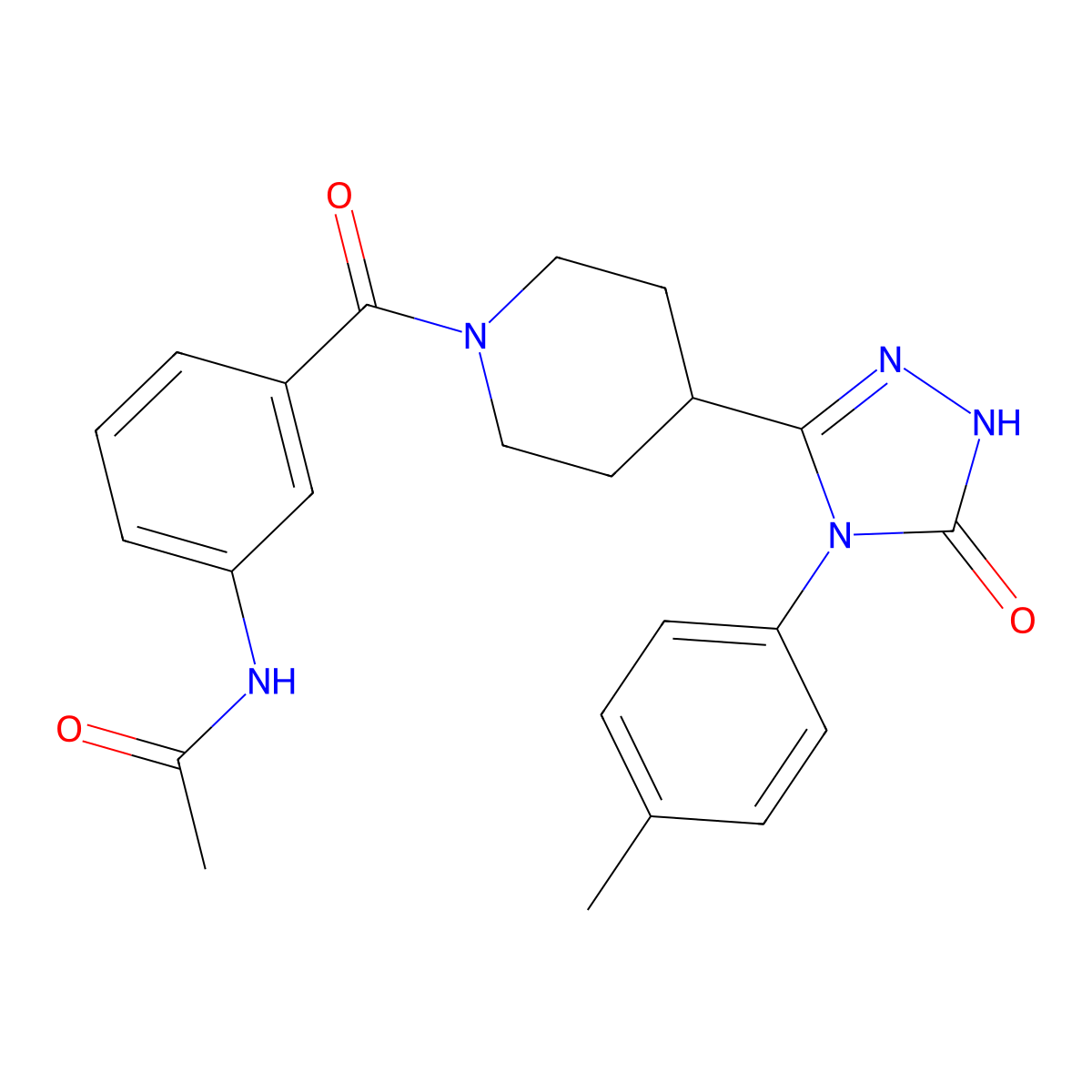 N-[3-({4-[4-(4-methylphenyl)-5-oxo-4,5-dihydro-1H-1,2,4-triazol-3-yl]piperidin-1-yl}carbonyl)phenyl]acetamide molecular structure, CAS 1775391-10-0