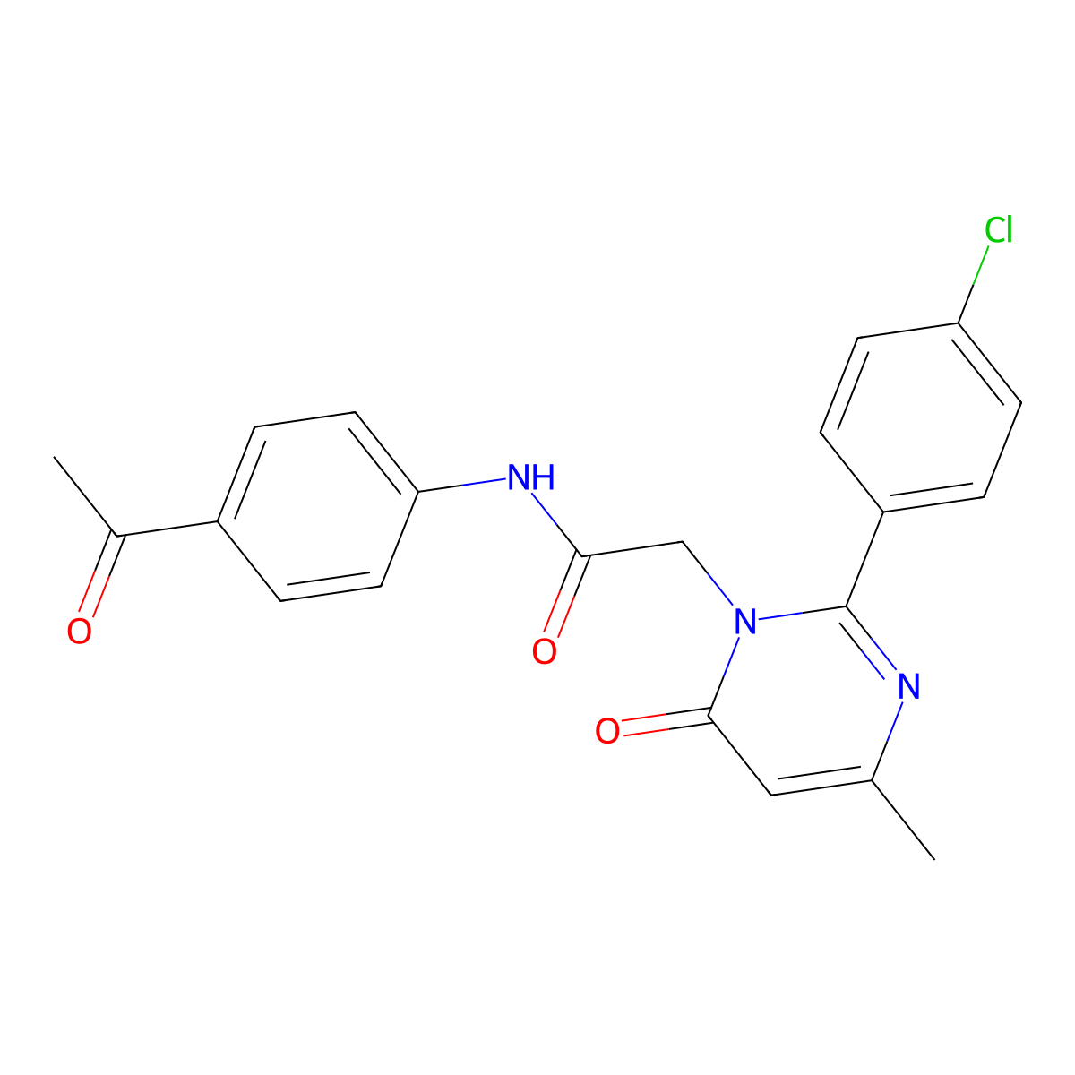 N-(4-Acetylphenyl)-2-[2-(4-chlorophenyl)-4-methyl-6-oxo-1,6-dihydropyrimidin-1-YL]acetamide molecular structure, CAS 1775394-52-9