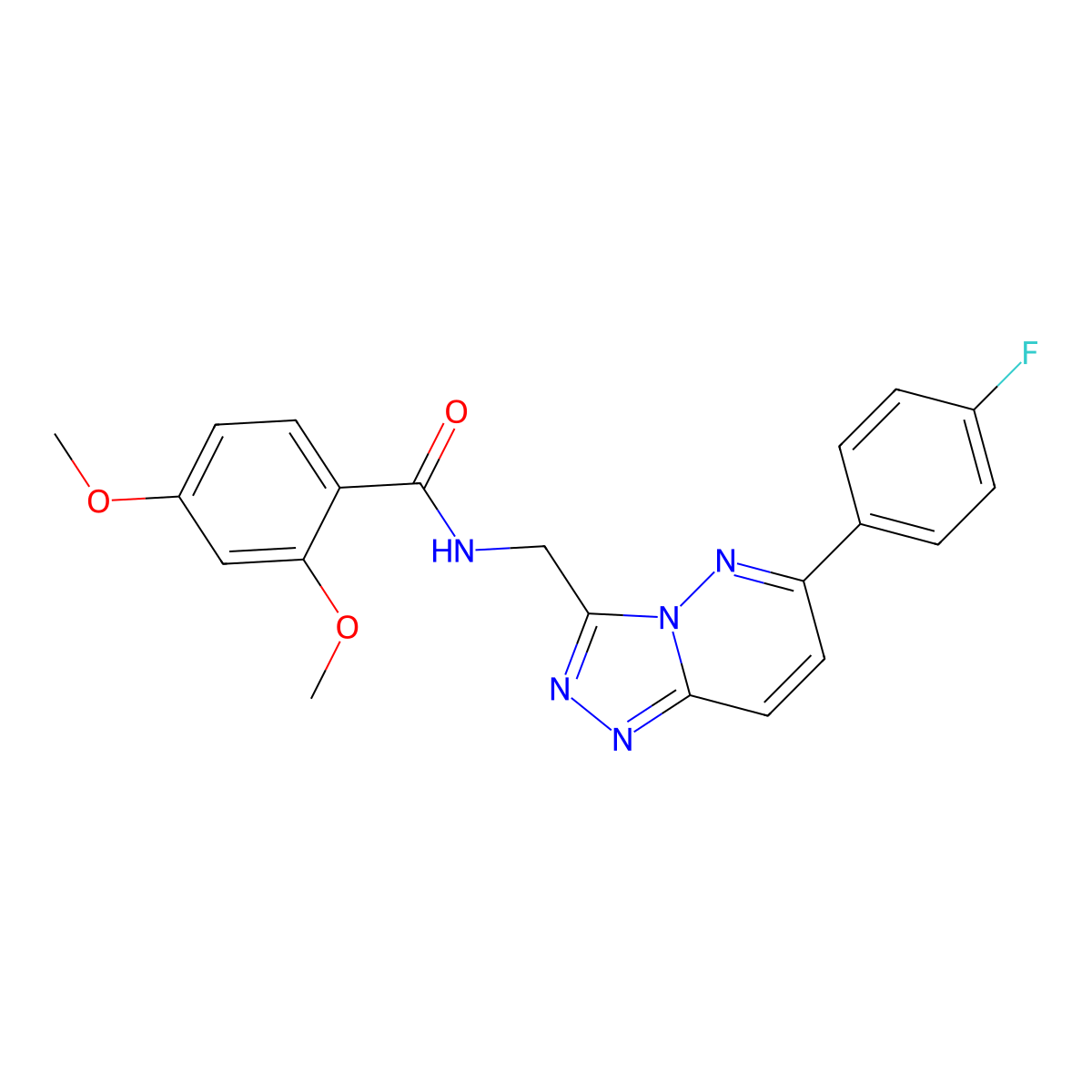 N-{[6-(4-Fluorophenyl)-[1,2,4]triazolo[4,3-B]pyridazin-3-YL]methyl}-2,4-dimethoxybenzamide molecular structure, CAS 1775395-29-3