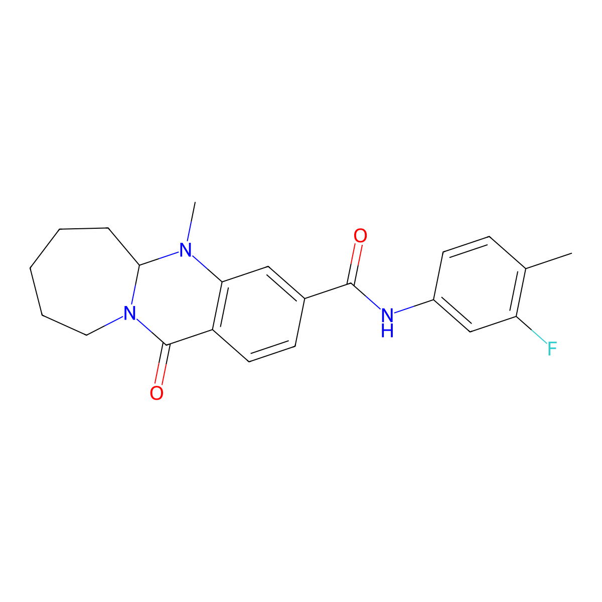 N-(3-fluoro-4-methylphenyl)-5-methyl-12-oxo-5,5a,6,7,8,9,10,12-octahydroazepino[2,1-b]quinazoline-3-carboxamide molecular structure, CAS 1775395-97-5
