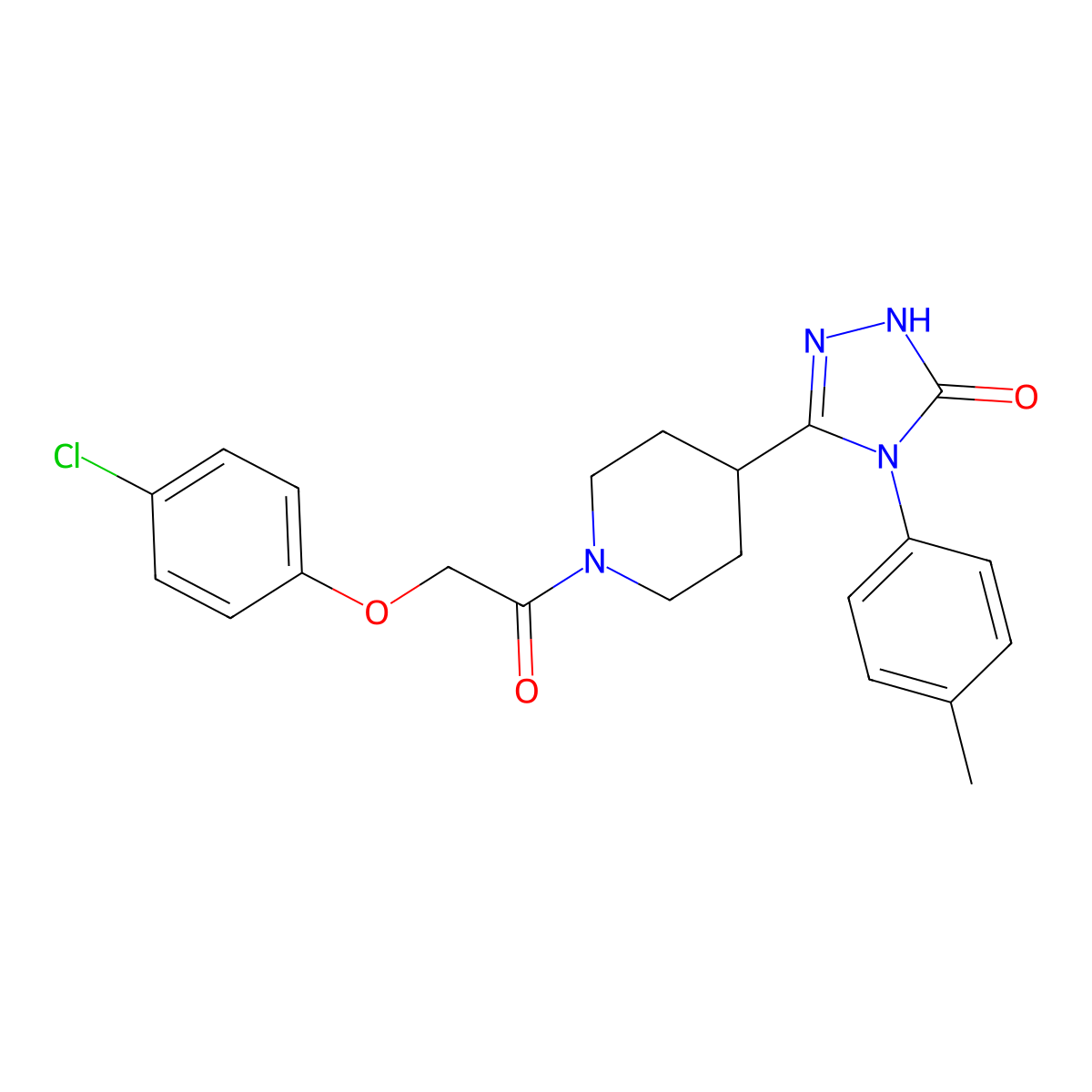 5-{1-[(4-chlorophenoxy)acetyl]piperidin-4-yl}-4-(4-methylphenyl)-2,4-dihydro-3H-1,2,4-triazol-3-one molecular structure, CAS 1775396-54-7