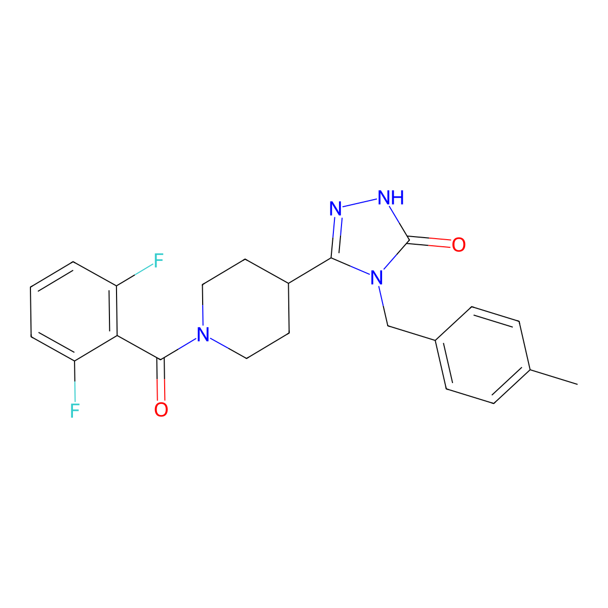 5-[1-(2,6-difluorobenzoyl)piperidin-4-yl]-4-(4-methylbenzyl)-2,4-dihydro-3H-1,2,4-triazol-3-one molecular structure, CAS 1775397-13-1