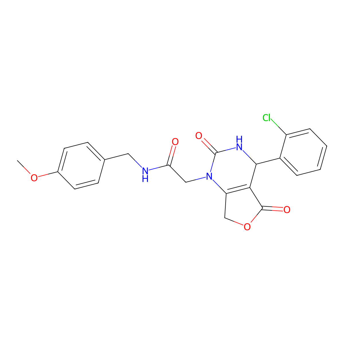 2-[4-(2-Chlorophenyl)-2,5-dioxo-1H,2H,3H,4H,5H,7H-furo[3,4-D]pyrimidin-1-YL]-N-[(4-methoxyphenyl)methyl]acetamide molecular structure, CAS 1775399-13-7