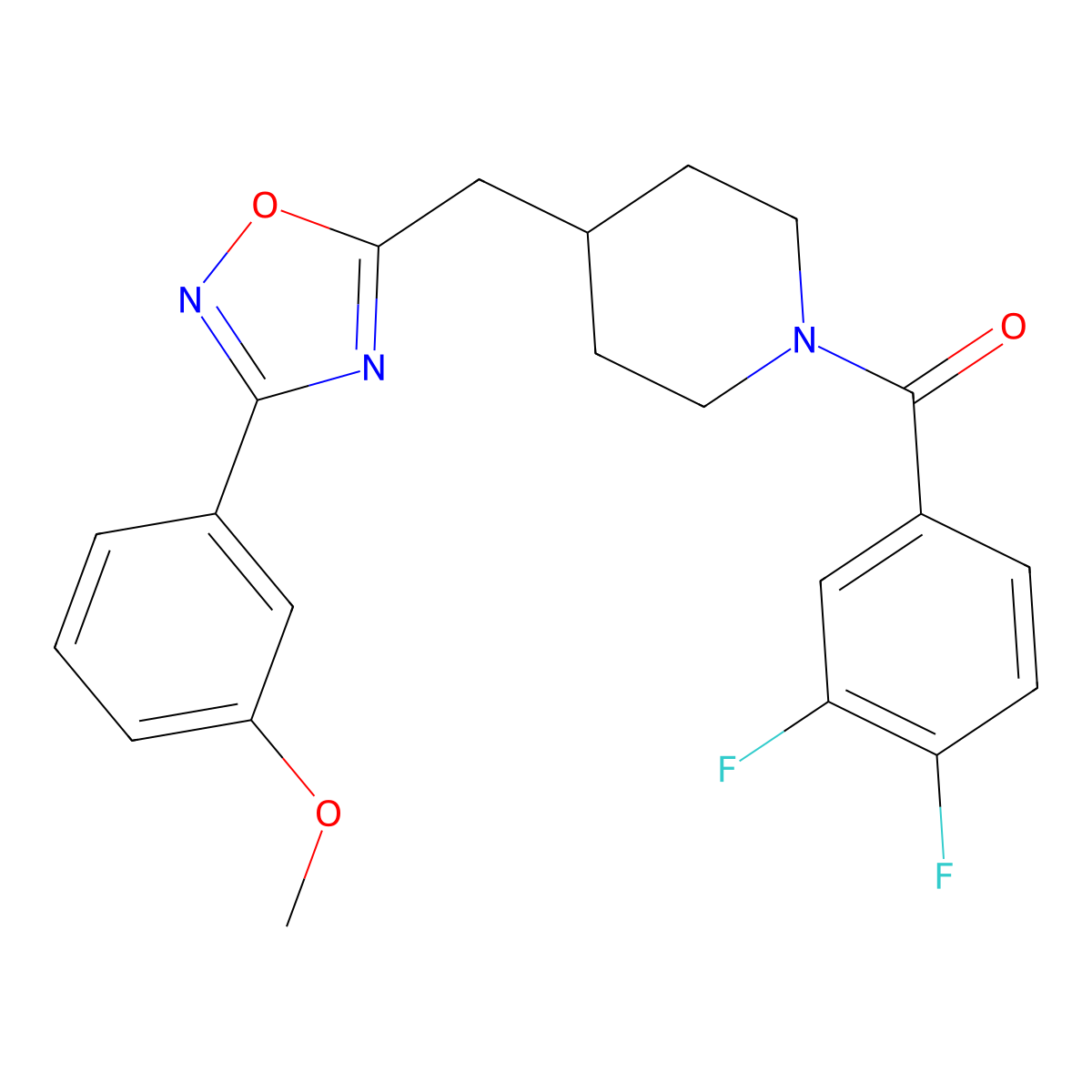 1-(3,4-Difluorobenzoyl)-4-{[3-(3-methoxyphenyl)-1,2,4-oxadiazol-5-yl]methyl}piperidine molecular structure, CAS 1775399-29-5