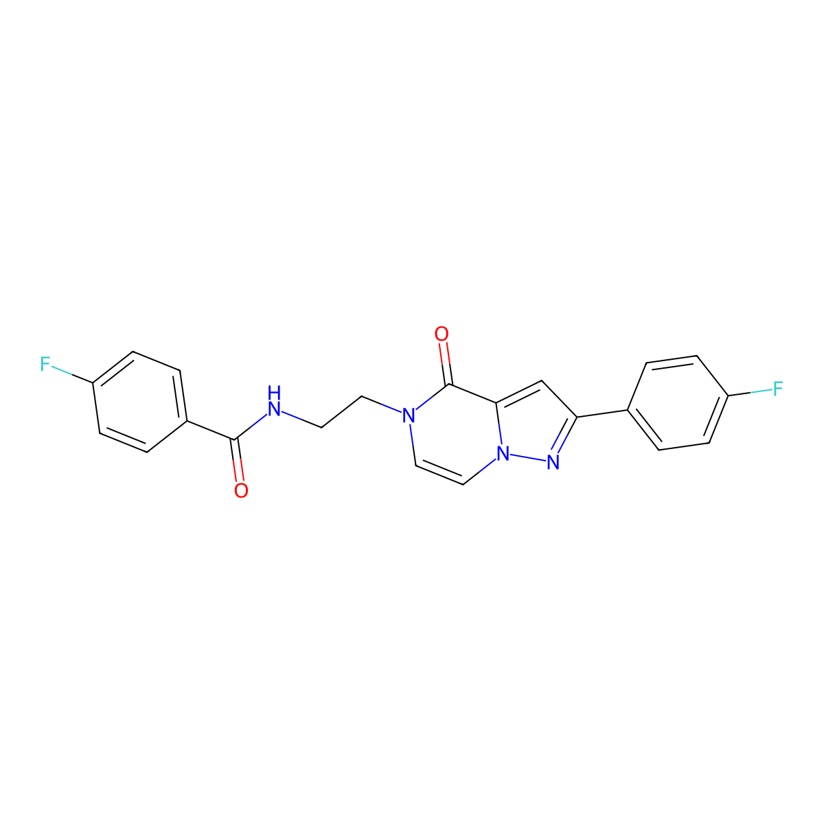 4-Fluoro-N-{2-[2-(4-fluorophenyl)-4-oxo-4H,5H-pyrazolo[1,5-A]pyrazin-5-YL]ethyl}benzamide molecular structure, CAS 1775399-73-9