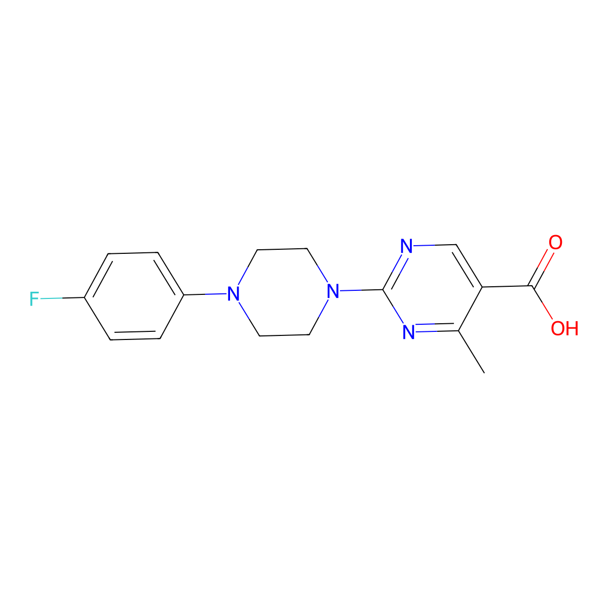 2-[4-(4-Fluorophenyl)piperazin-1-yl]-4-methylpyrimidine-5-carboxylic acid molecular structure, CAS 1775400-33-3