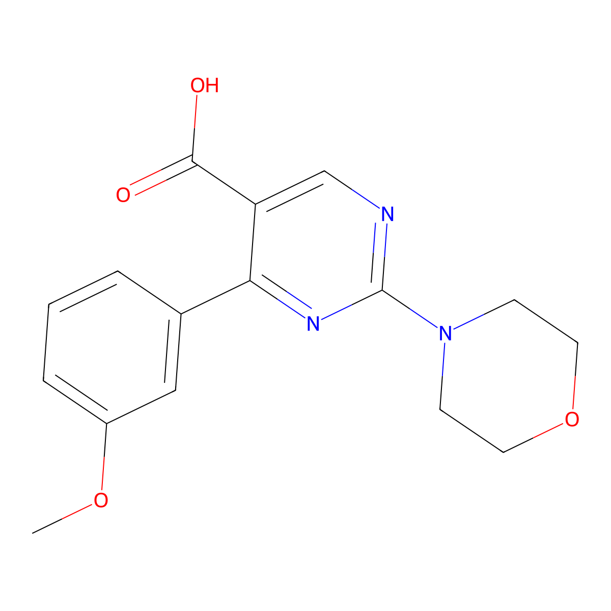 4-(3-Methoxyphenyl)-2-morpholino-5-pyrimidinecarboxylic acid molecular structure, CAS 1775400-37-7