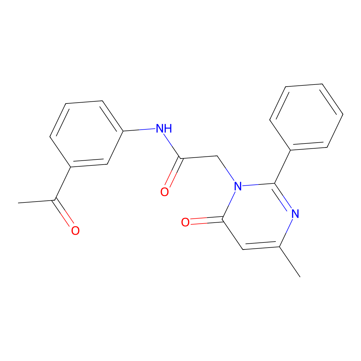 N-(3-Acetylphenyl)-2-(4-methyl-6-oxo-2-phenyl-1,6-dihydropyrimidin-1-YL)acetamide molecular structure, CAS 1775401-19-8