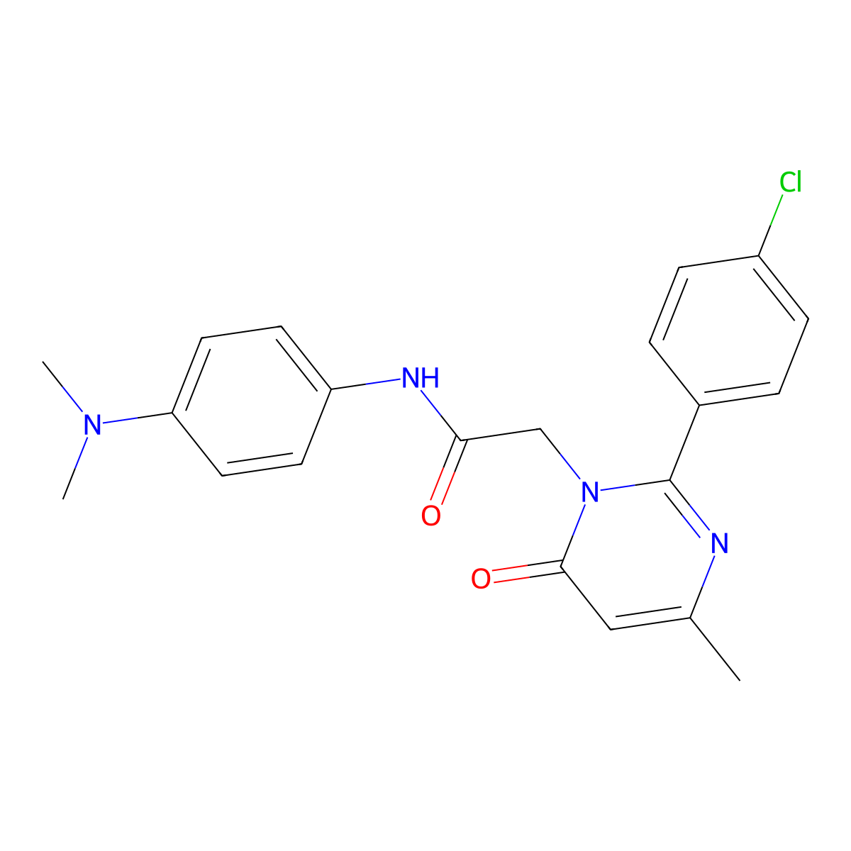 2-[2-(4-Chlorophenyl)-4-methyl-6-oxo-1,6-dihydropyrimidin-1-YL]-N-[4-(dimethylamino)phenyl]acetamide molecular structure, CAS 1775401-27-8