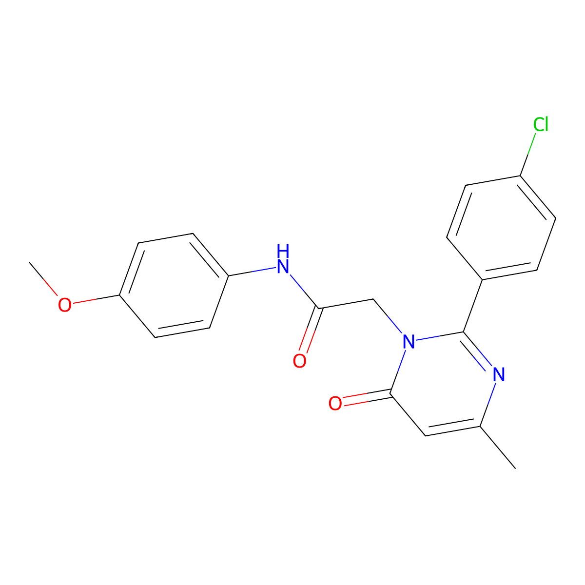 2-[2-(4-Chlorophenyl)-4-methyl-6-oxo-1,6-dihydropyrimidin-1-YL]-N-(4-methoxyphenyl)acetamide molecular structure, CAS 1775401-48-3