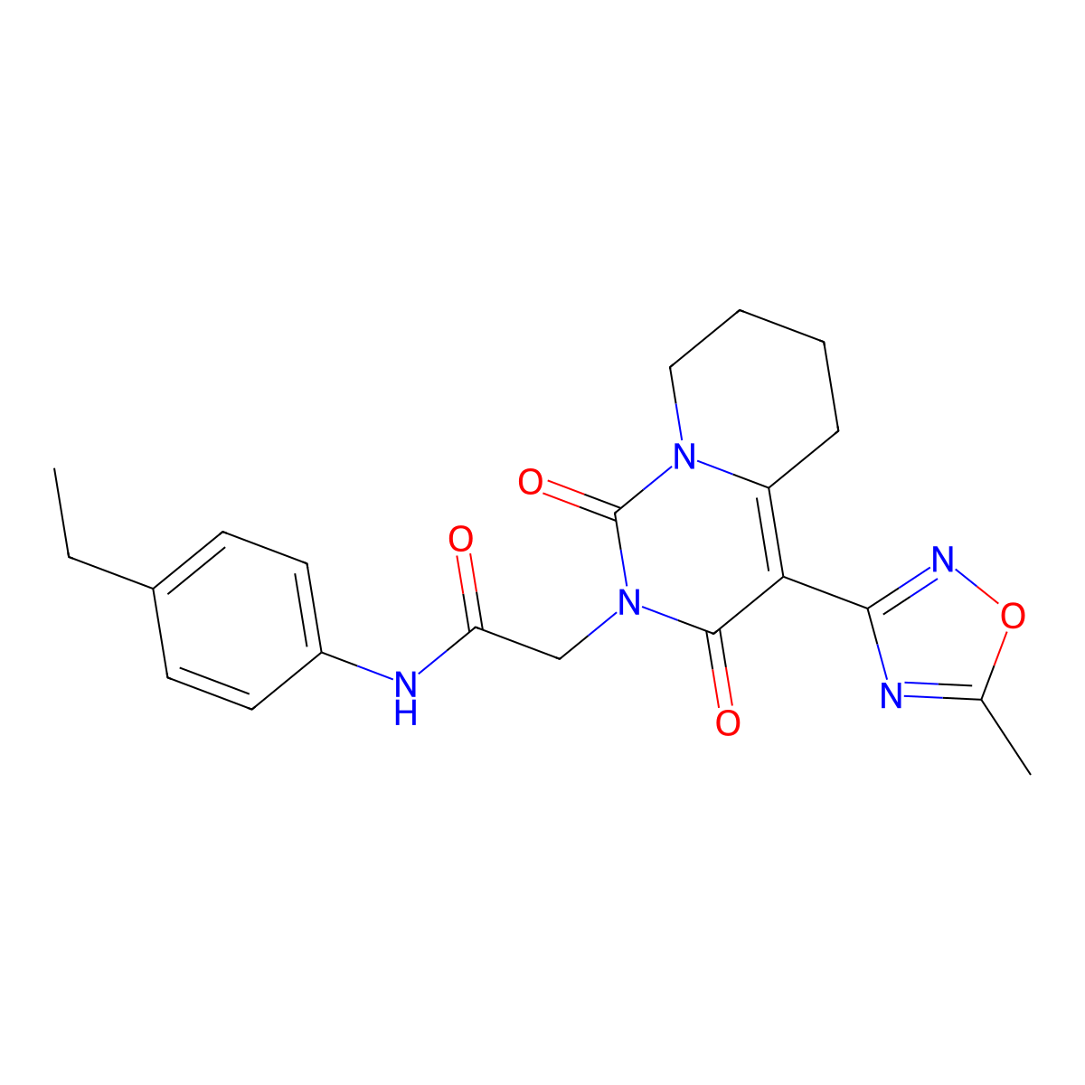 N-(4-ethylphenyl)-2-[4-(5-methyl-1,2,4-oxadiazol-3-yl)-1,3-dioxo-5,6,7,8-tetrahydro-1H-pyrido[1,2-c]pyrimidin-2(3H)-yl]acetamide molecular structure, CAS 1775402-70-4
