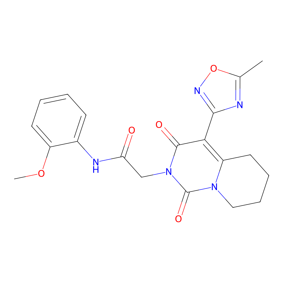 N-(2-methoxyphenyl)-2-[4-(5-methyl-1,2,4-oxadiazol-3-yl)-1,3-dioxo-5,6,7,8-tetrahydro-1H-pyrido[1,2-c]pyrimidin-2(3H)-yl]acetamide molecular structure, CAS 1775402-73-7
