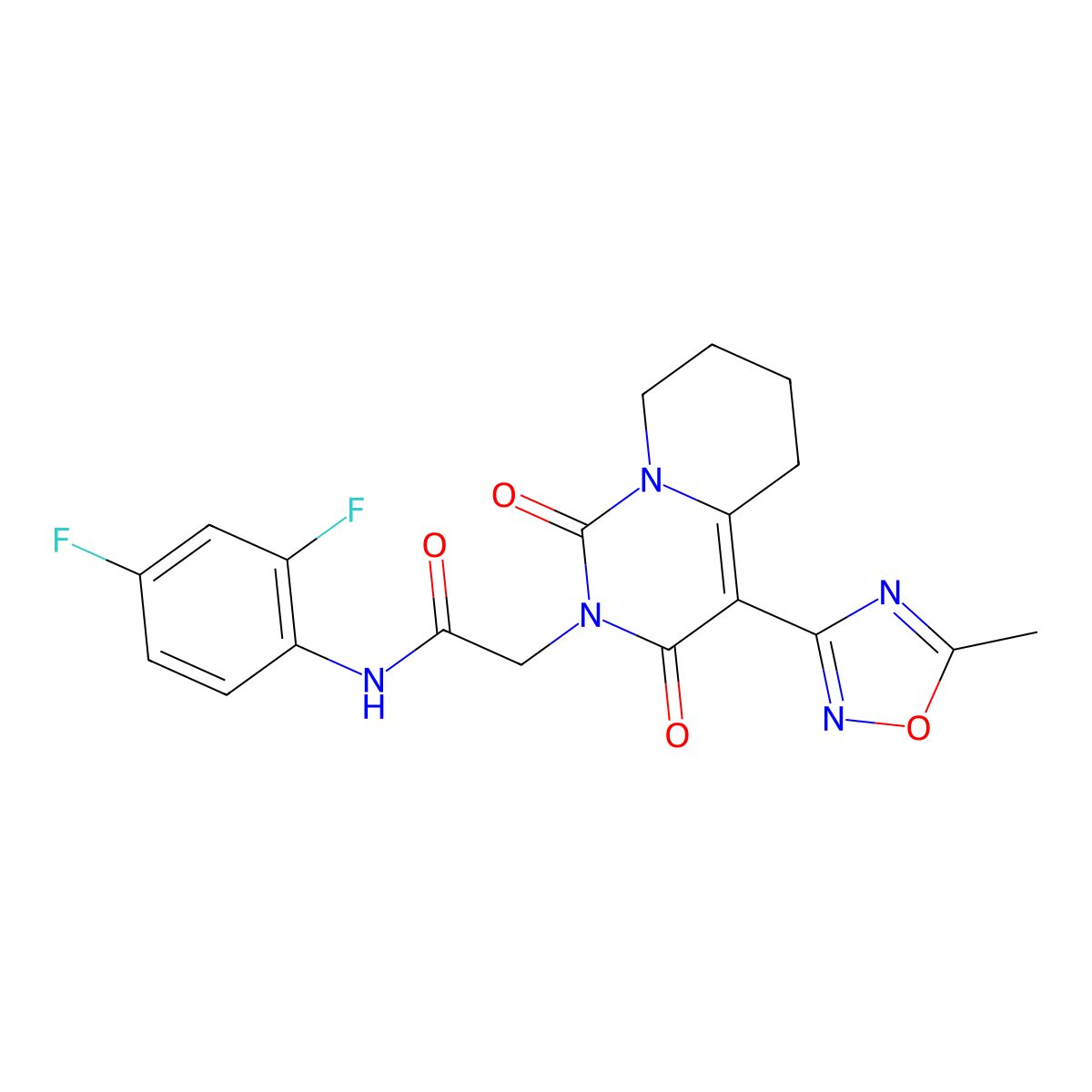 N-(2,4-difluorophenyl)-2-[4-(5-methyl-1,2,4-oxadiazol-3-yl)-1,3-dioxo-5,6,7,8-tetrahydro-1H-pyrido[1,2-c]pyrimidin-2(3H)-yl]acetamide molecular structure, CAS 1775402-96-4
