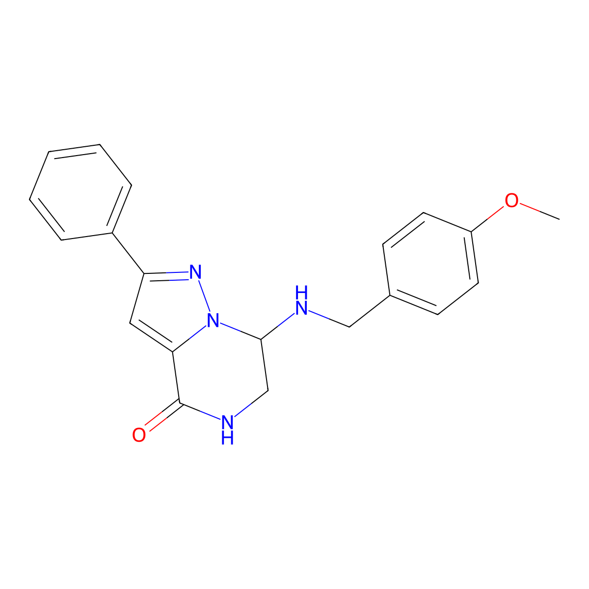 7-[(4-methoxybenzyl)amino]-2-phenyl-6,7-dihydropyrazolo[1,5-a]pyrazin-4(5H)-one molecular structure, CAS 1775403-91-2