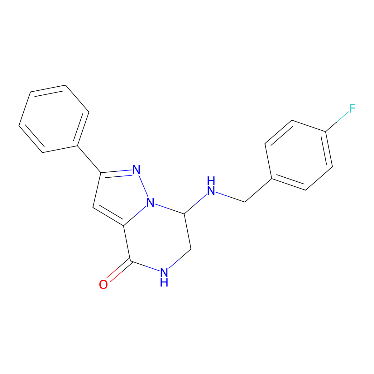 7-[(4-fluorobenzyl)amino]-2-phenyl-6,7-dihydropyrazolo[1,5-a]pyrazin-4(5H)-one molecular structure, CAS 1775403-99-0