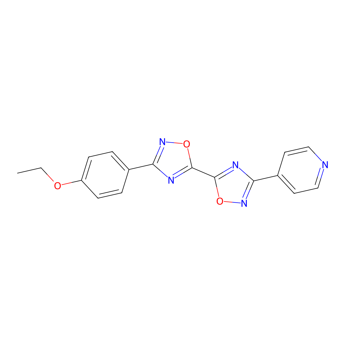 3-(4-Ethoxyphenyl)-3'-pyridin-4-yl-5,5'-bi-1,2,4-oxadiazole molecular structure, CAS 1775404-69-7