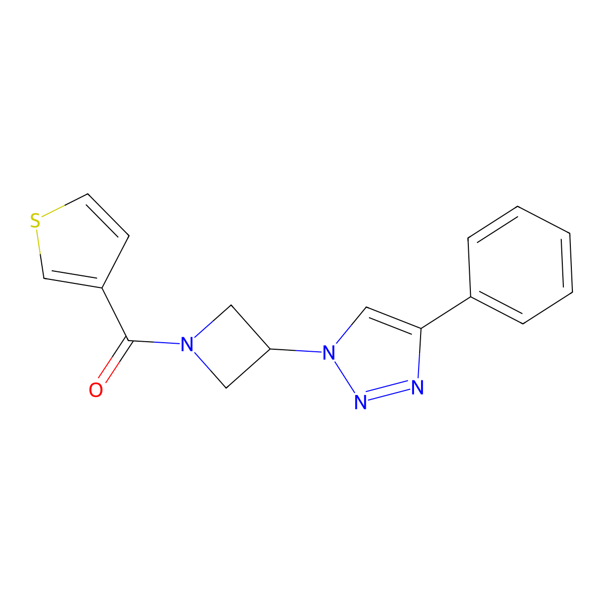 [3-(4-phenyl-1H-1,2,3-triazol-1-yl)-1-azetanyl](3-thienyl)methanone molecular structure, CAS 1775406-00-2