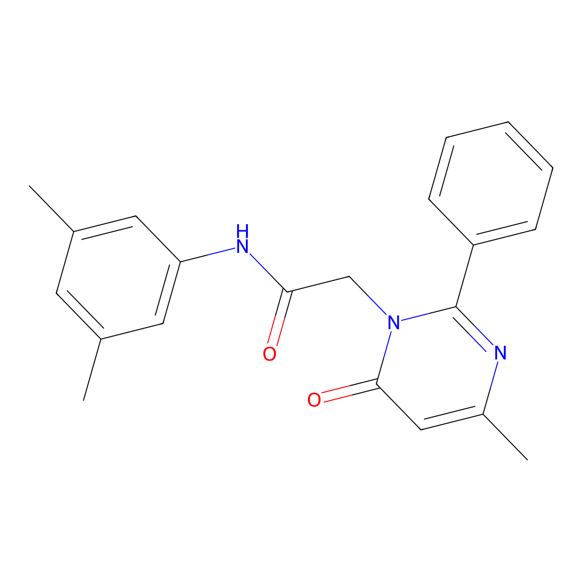 N-(3,5-Dimethylphenyl)-2-(4-methyl-6-oxo-2-phenyl-1,6-dihydropyrimidin-1-YL)acetamide molecular structure, CAS 1775407-77-6