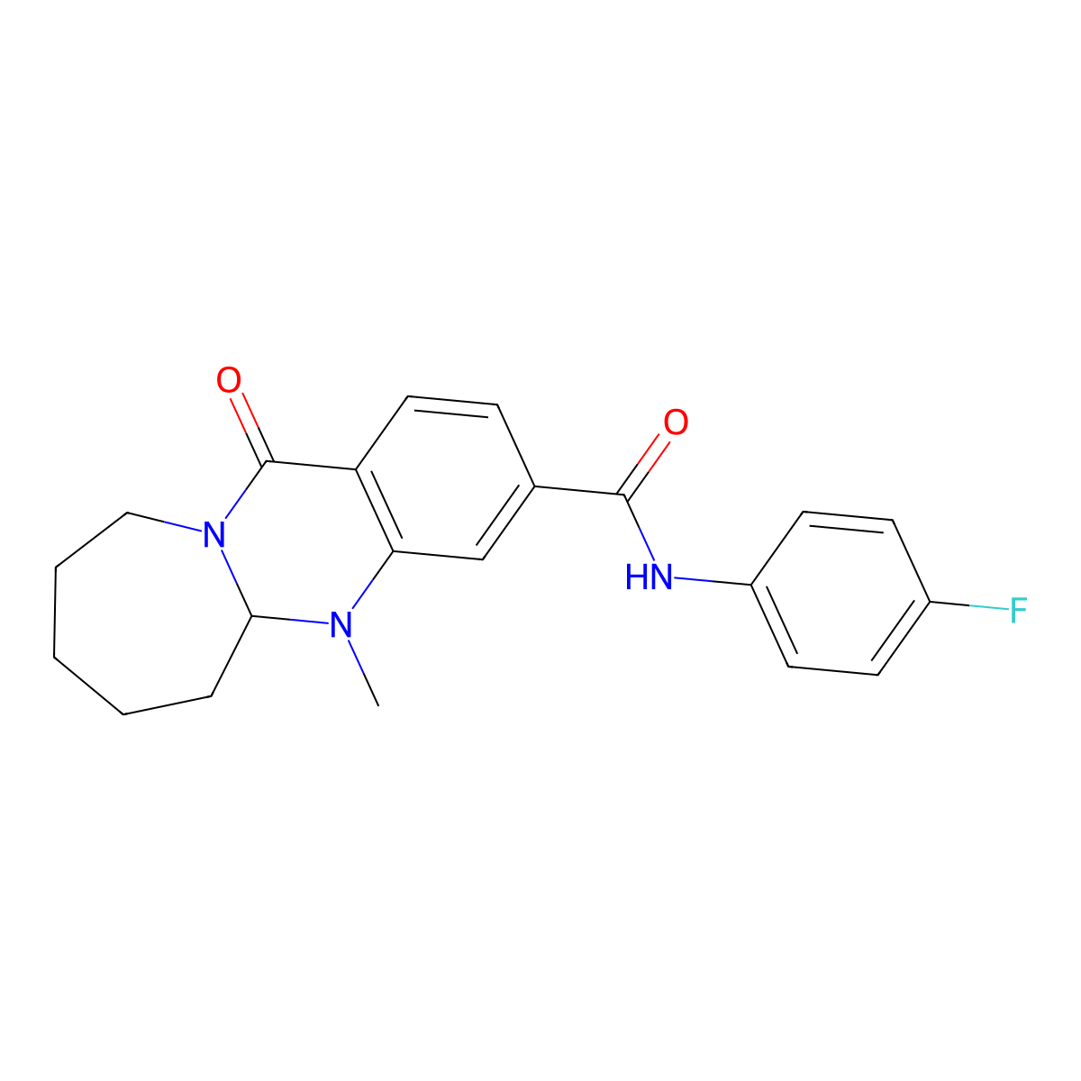 N-(4-fluorophenyl)-5-methyl-12-oxo-5,5a,6,7,8,9,10,12-octahydroazepino[2,1-b]quinazoline-3-carboxamide molecular structure, CAS 1775408-63-3