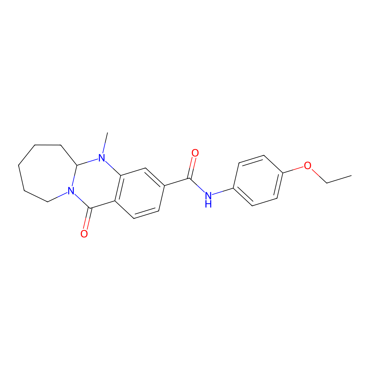 N-(4-ethoxyphenyl)-5-methyl-12-oxo-5,5a,6,7,8,9,10,12-octahydroazepino[2,1-b]quinazoline-3-carboxamide molecular structure, CAS 1775409-04-5