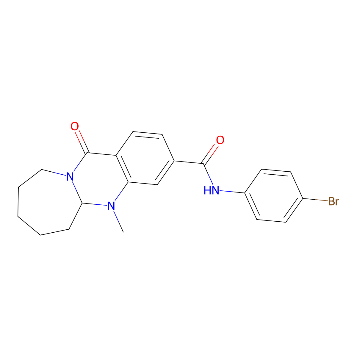 N-(4-bromophenyl)-5-methyl-12-oxo-5,5a,6,7,8,9,10,12-octahydroazepino[2,1-b]quinazoline-3-carboxamide molecular structure, CAS 1775409-06-7