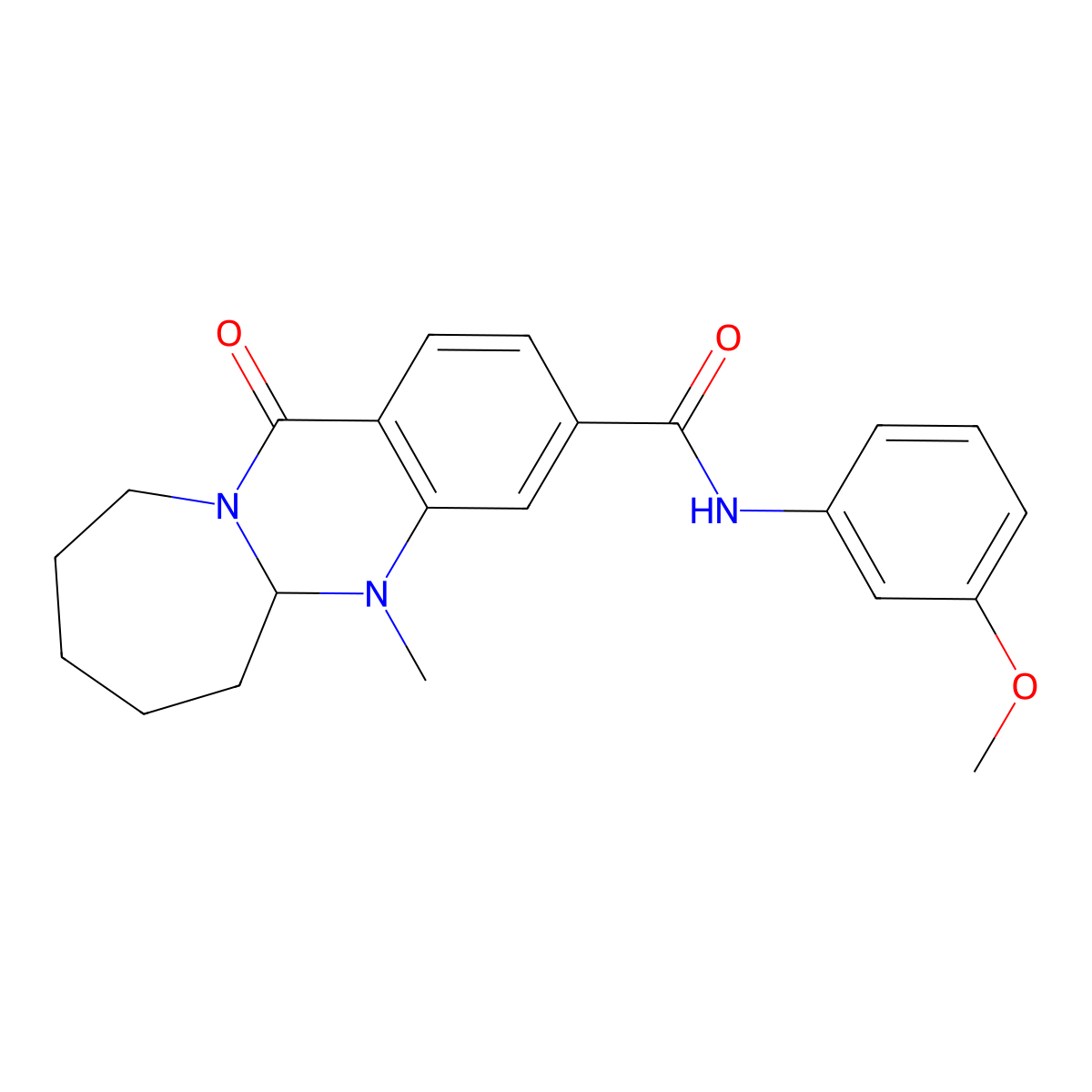 N-(3-methoxyphenyl)-5-methyl-12-oxo-5,5a,6,7,8,9,10,12-octahydroazepino[2,1-b]quinazoline-3-carboxamide molecular structure, CAS 1775409-11-4