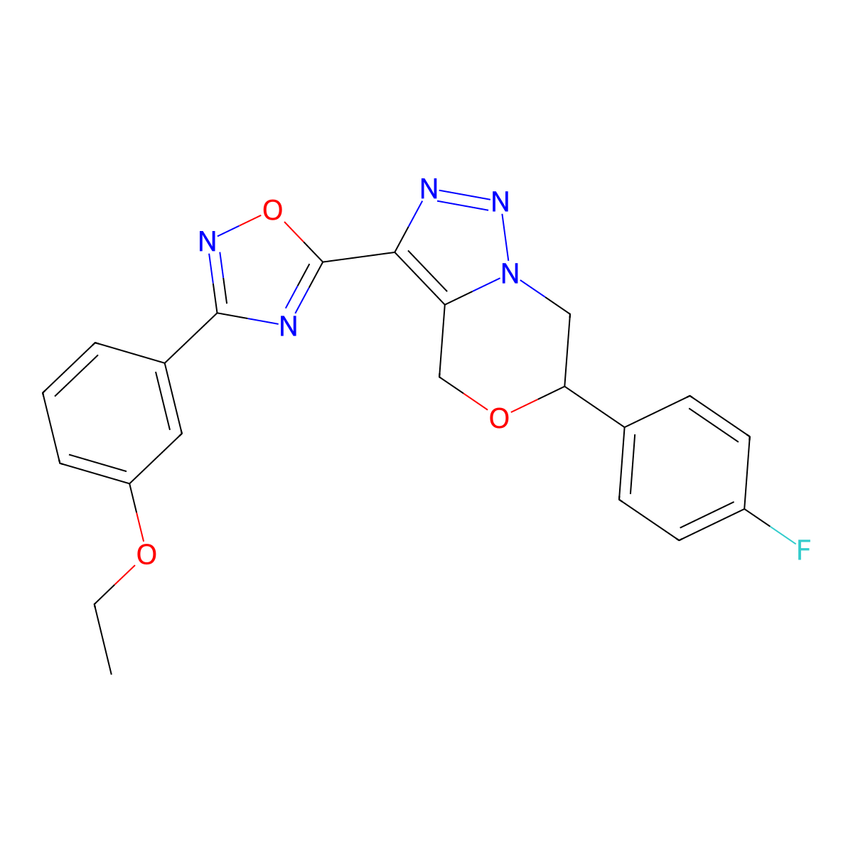 3-(3-Ethoxyphenyl)-5-[6-(4-fluorophenyl)-4H,6H,7H-[1,2,3]triazolo[4,3-C][1,4]oxazin-3-YL]-1,2,4-oxadiazole molecular structure, CAS 1775409-87-4