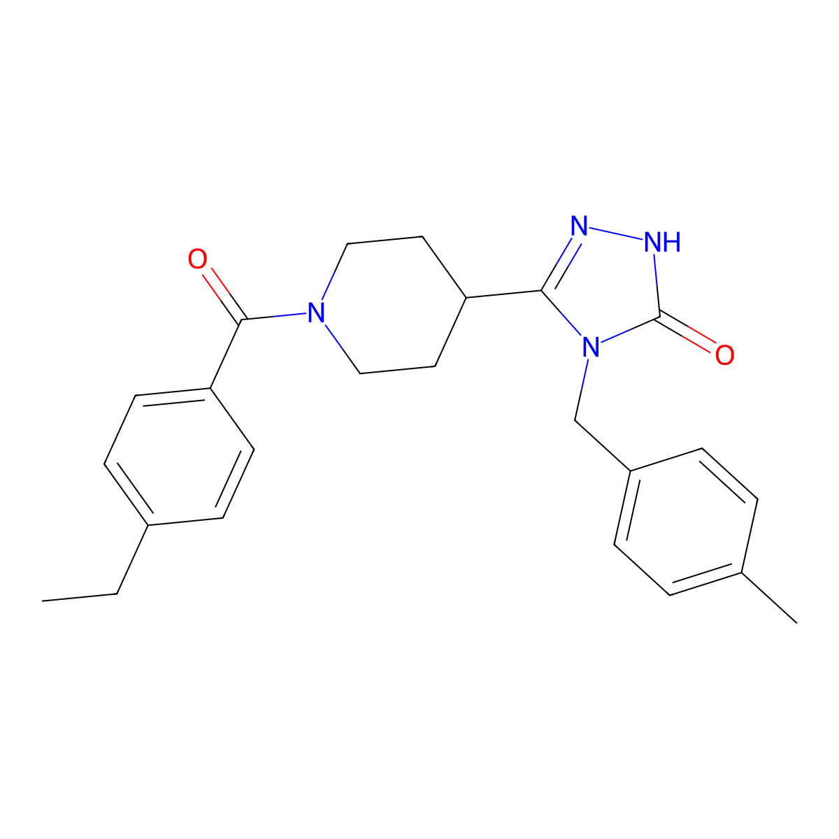 5-[1-(4-ethylbenzoyl)piperidin-4-yl]-4-(4-methylbenzyl)-2,4-dihydro-3H-1,2,4-triazol-3-one molecular structure, CAS 1775410-24-6