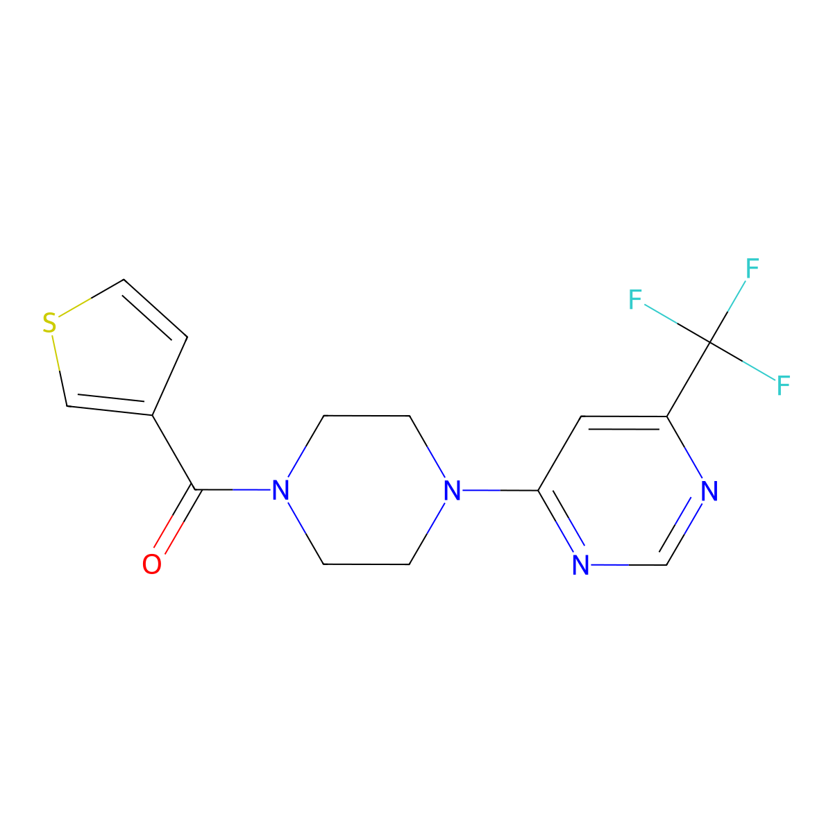 3-Thienyl{4-[6-(trifluoromethyl)-4-pyrimidinyl]piperazino}methanone molecular structure, CAS 1775410-52-0