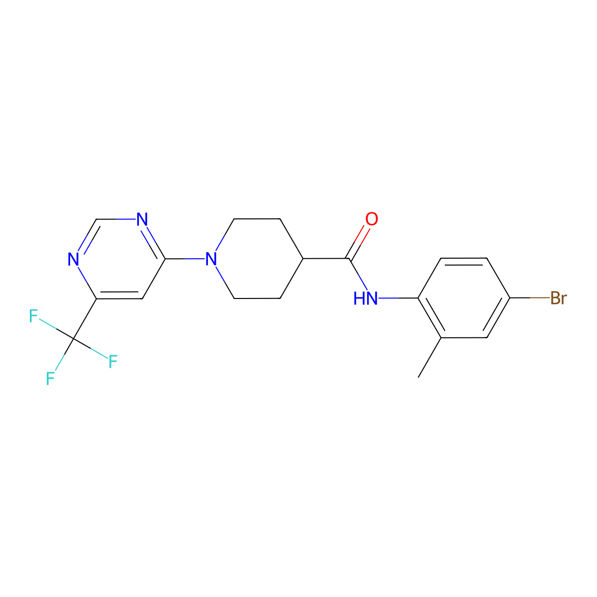 N-(4-bromo-2-methylphenyl)-1-[6-(trifluoromethyl)pyrimidin-4-yl]piperidine-4-carboxamide molecular structure, CAS 1775411-20-5