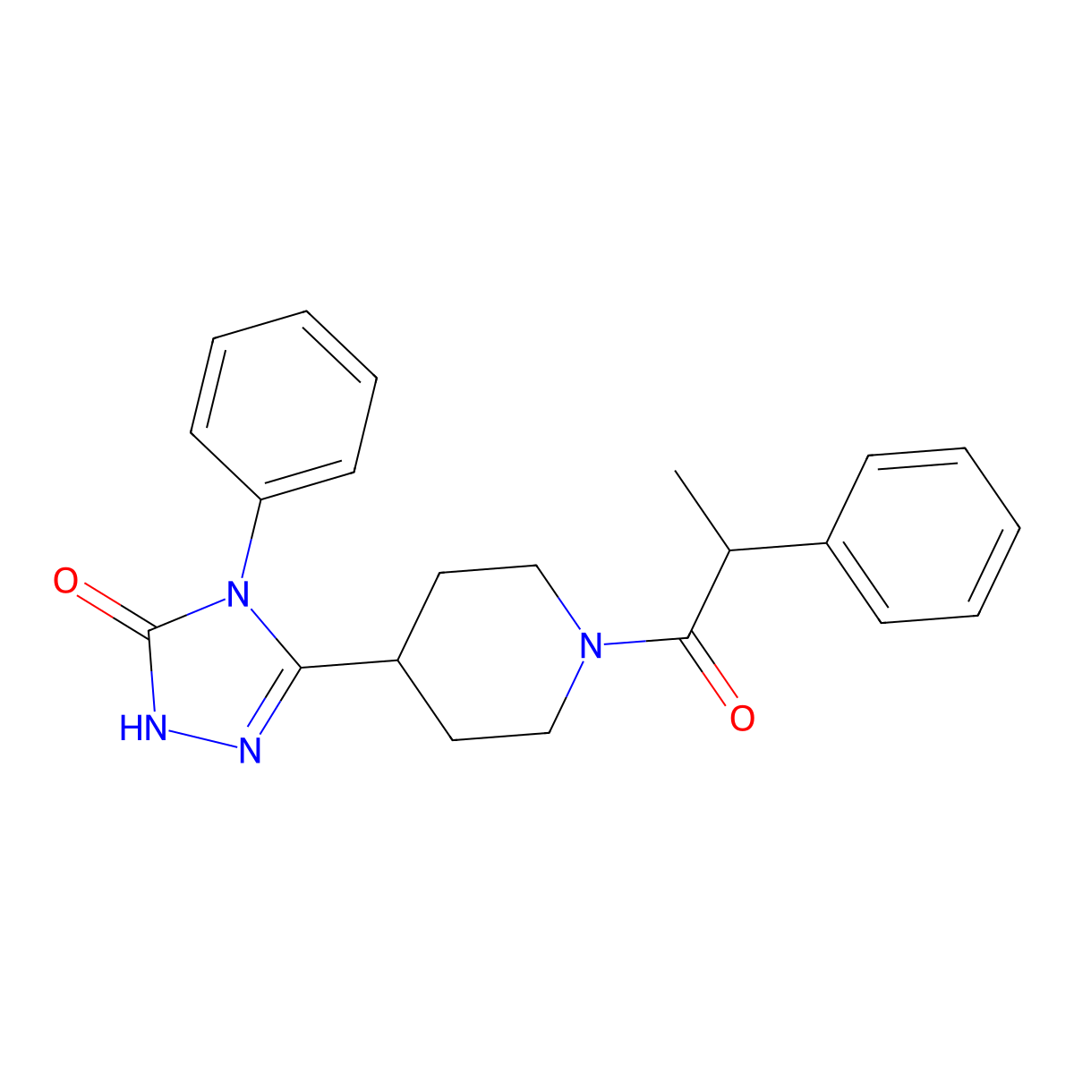 4-Phenyl-3-[1-(2-phenylpropanoyl)piperidin-4-YL]-4,5-dihydro-1H-1,2,4-triazol-5-one molecular structure, CAS 1775412-17-3
