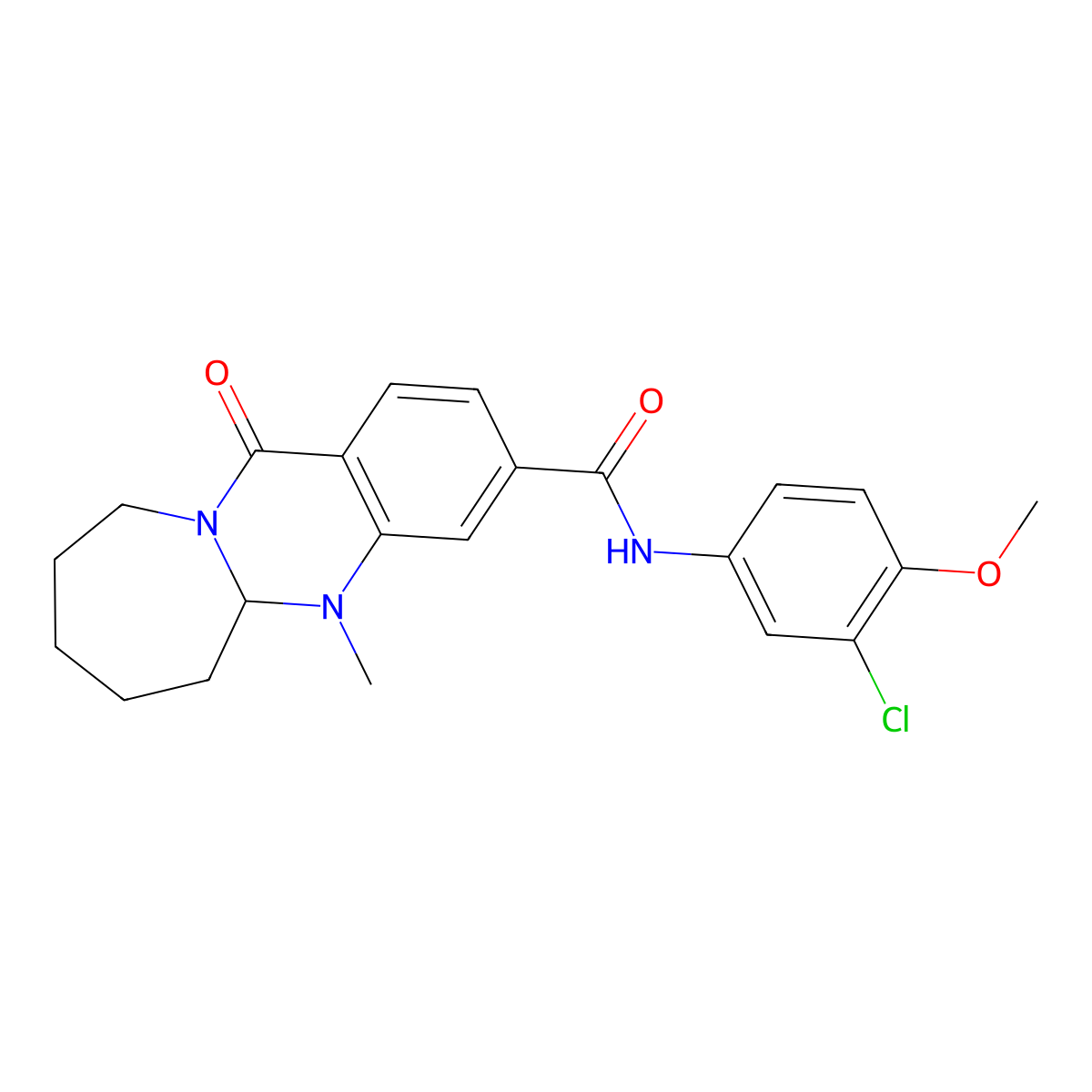 N-(3-chloro-4-methoxyphenyl)-5-methyl-12-oxo-5,5a,6,7,8,9,10,12-octahydroazepino[2,1-b]quinazoline-3-carboxamide molecular structure, CAS 1775415-48-9