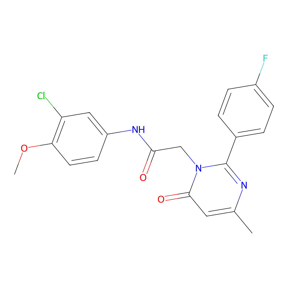 N-(3-Chloro-4-methoxyphenyl)-2-[2-(4-fluorophenyl)-4-methyl-6-oxo-1,6-dihydropyrimidin-1-YL]acetamide molecular structure, CAS 1775418-66-0