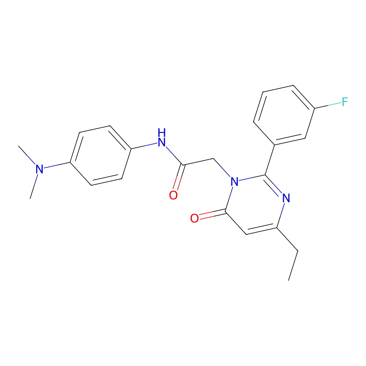 N-[4-(Dimethylamino)phenyl]-2-[4-ethyl-2-(3-fluorophenyl)-6-oxo-1,6-dihydropyrimidin-1-YL]acetamide molecular structure, CAS 1775419-03-8