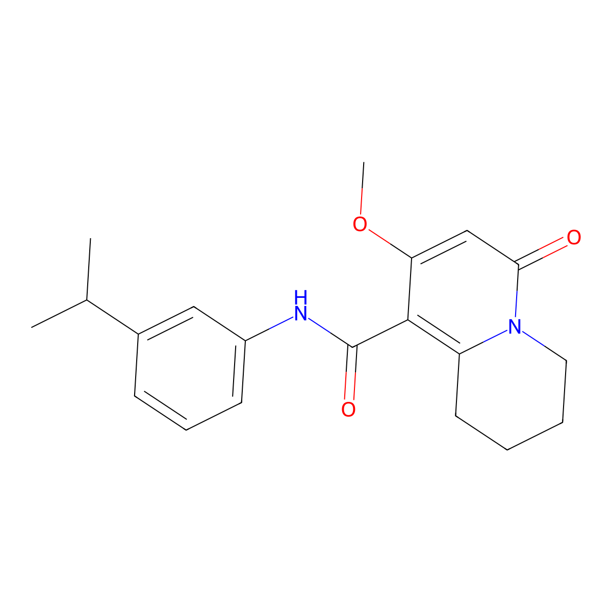 8-methoxy-6-oxo-N-[3-(propan-2-yl)phenyl]-2,3,4,6-tetrahydro-1H-quinolizine-9-carboxamide molecular structure, CAS 1775420-31-9