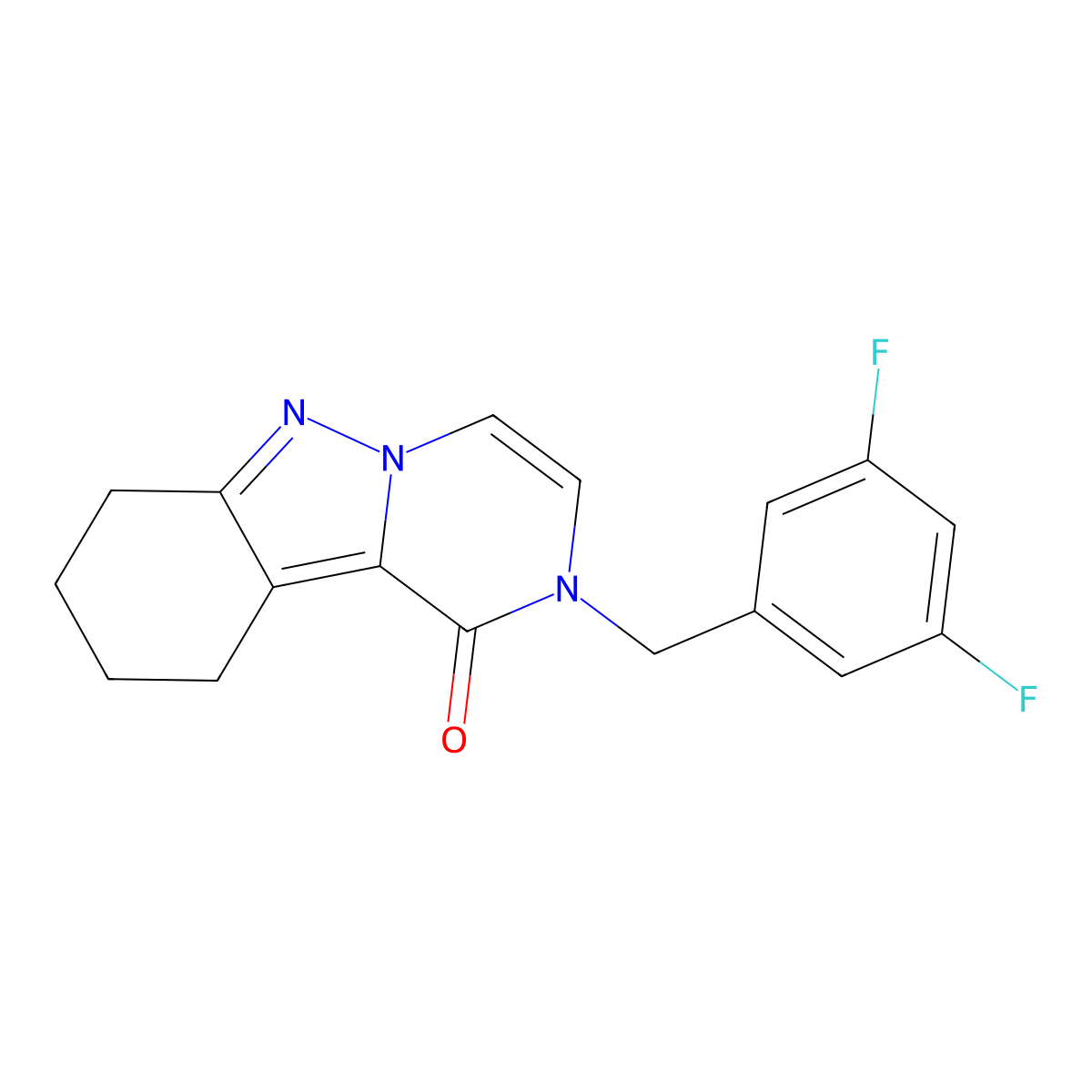 2-[(3,5-Difluorophenyl)methyl]-1H,2H,7H,8H,9H,10H-pyrazino[1,2-B]indazol-1-one molecular structure, CAS 1775426-46-4